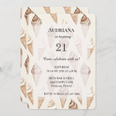 Schokolade Mocha Vanilla Club Einladung (Vorne/Hinten)