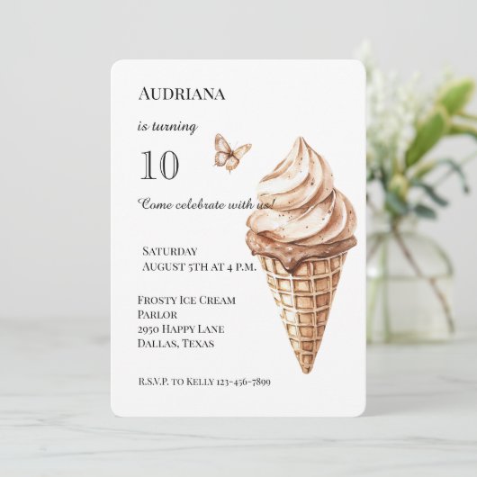 Schokolade Mocha Vanilla Club Einladung (Stehend Vorderseite)