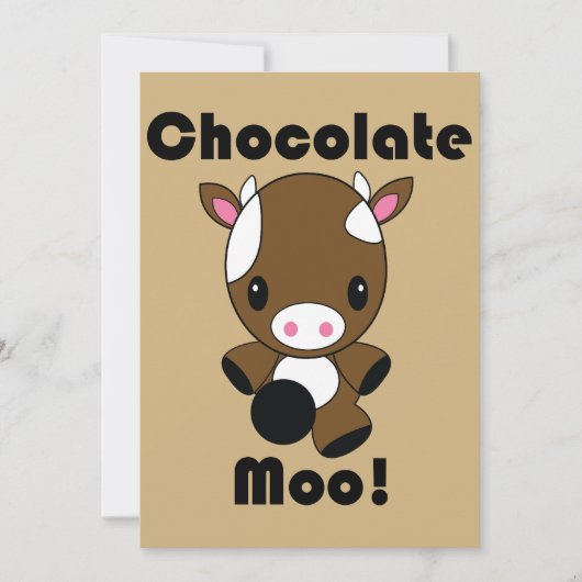 Schokolade Moo Kawaii Einladungen (Vorderseite)