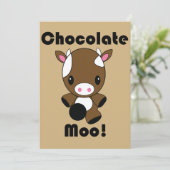 Schokolade Moo Kawaii Einladungen (Stehend Vorderseite)