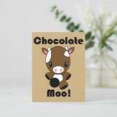 Schokolade Moo Kawaii Kuh Postkarte (Stehend Vorderseite)