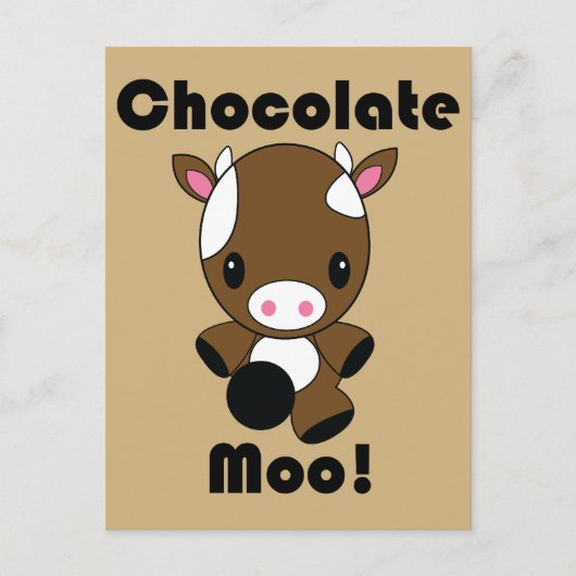 Schokolade Moo Kawaii Kuh Postkarte (Vorderseite)