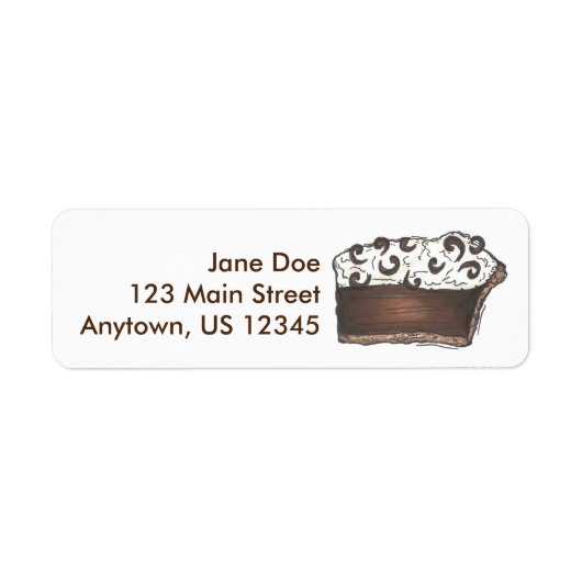 Schokolade Mousse Pie Slice Dessert Adressetikette (Vorne)