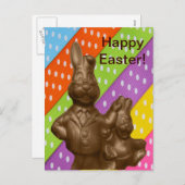 Schokolade Oaster Bunnies Feiertagspostkarte (Vorne/Hinten)