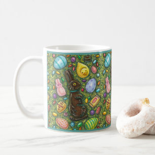SCHOKOLADE OSTBUNNY, CHICK, EIER, GELLY BEANS KAFFEETASSE