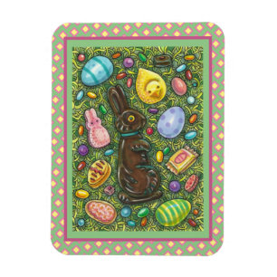 SCHOKOLADE OSTBUNNY, CHICK, EIER, GELLY BEANS MAGNET