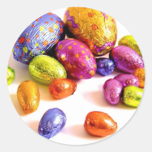 Schokolade Ostereier für die Ferien Runder Aufkleber