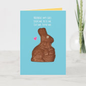 Schokolade Osterhase - Lick Me, iss me, Liebe Me Karte (Vorderseite)