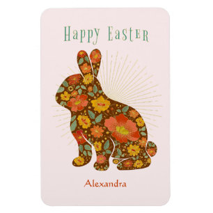 Schokolade Ostern Bunny Gold Bloral Personalisiert Magnet