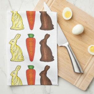 Schokolade Ostern Bunny Rabbit Carrot Candy Geschirrtuch