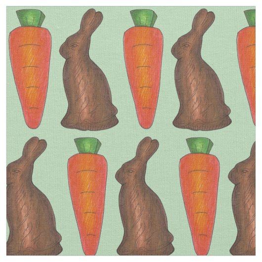 Schokolade Ostern Bunny Rabbit Carrots Candy Stoff (Nahaufnahme)