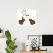 Schokolade Ostern Bunny Rabbits Hintern Hurra Poster (Heimbüro)