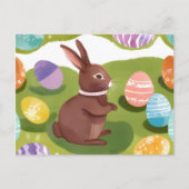 Schokolade Ostersonne | Niedliche Frühlingseier Feiertagspostkarte (Vorderseite)