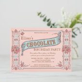 Schokolade Party Einladung Vintag Schokolade (Stehend Vorderseite)