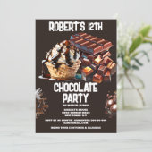 Schokolade Party Eis Waffelsundae Einladung (Stehend Vorderseite)