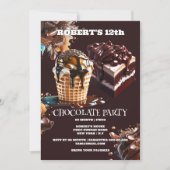 Schokolade Party Kindergeburtstag Themenabend Spaß Einladung (Vorderseite)