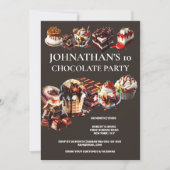 Schokolade Party Kuchen Nachspeise Eis Sommer Kind Einladung (Vorderseite)