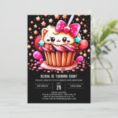 Schokolade Pastry Magic Muffin Girl Geburtstag Einladung (Stehend Vorderseite)