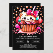 Schokolade Pastry Magic Muffin Girl Geburtstag Einladung (Vorne/Hinten)