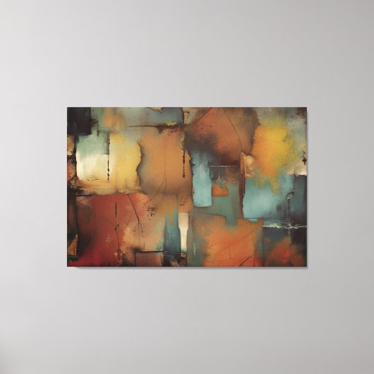 Schokolade Patchwork Abstrakt Leinwanddruck (Vorderseite)