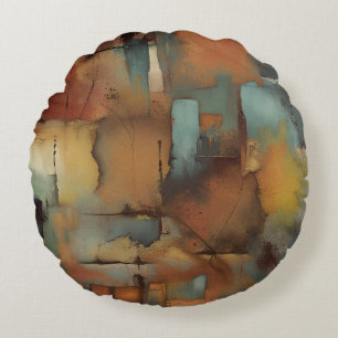 Schokolade Patchwork Abstrakt Rundes Kissen