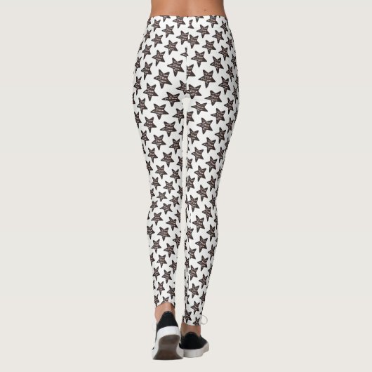Schokolade Peppermint Star Weihnachtskochtopf Leggings (Rückseite)
