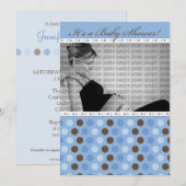 Schokolade Periwinkle Dots Kinderdusche Einladung (Vorne/Hinten)