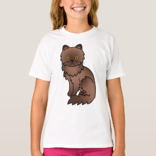Schokolade Persischer Niedlicher Cartoon Katze Ill T-Shirt