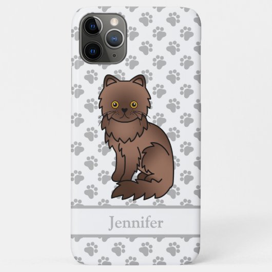 Schokolade Persischer Niedlicher Cartoon Katze & N Case-Mate iPhone Hülle (Rückseite)