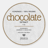 Schokolade Personalisiertes Flaschenetikett extrah Runder Aufkleber (Vorderseite)