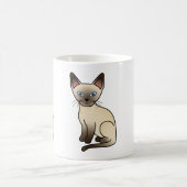 Schokolade Point Siamese Zucht Katze Illustration Kaffeetasse (Mittel)