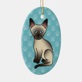 Schokolade Point Siamese Zucht Katze Illustration Keramikornament (Rechts)