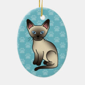 Schokolade Point Siamese Zucht Katze Illustration Keramikornament (Hinten)