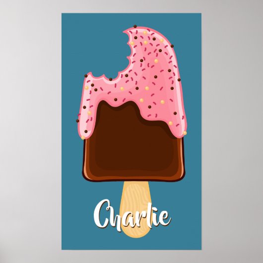 Schokolade Popsicle individuelle Name Poster (Vorne)