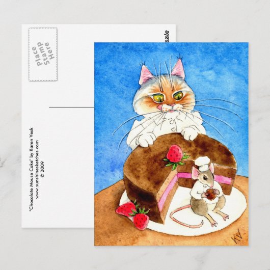 Schokolade Postkarte (Vorne/Hinten)