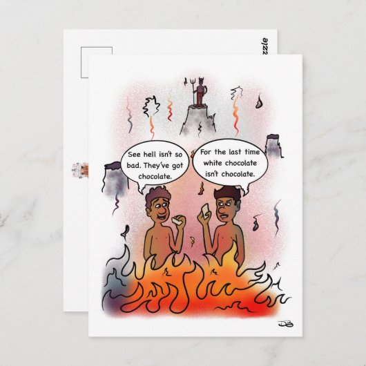 Schokolade Postkarte (Vorne/Hinten)