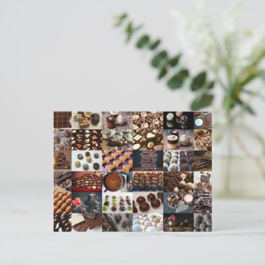 Schokolade Postkarte (Stehend Vorderseite)