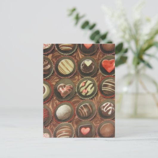 Schokolade Postkarte (Stehend Vorderseite)