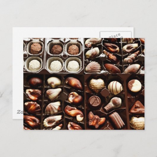 Schokolade Postkarte (Vorne/Hinten)