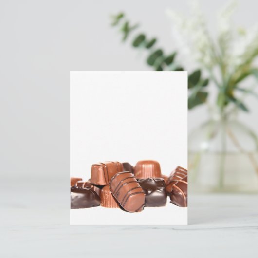 Schokolade Postkarte (Stehend Vorderseite)
