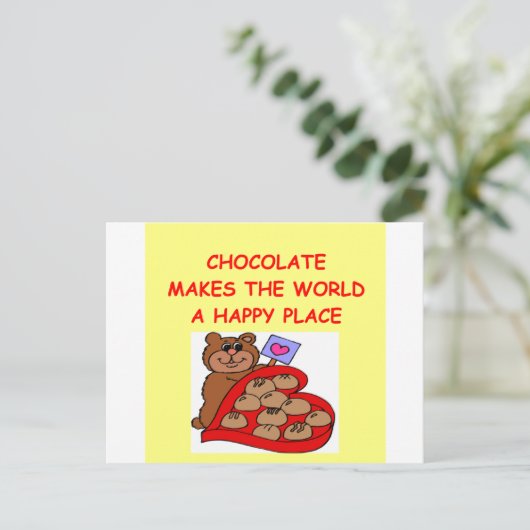 Schokolade Postkarte (Stehend Vorderseite)