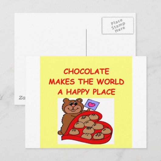 Schokolade Postkarte (Vorne/Hinten)