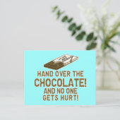 Schokolade Postkarte (Stehend Vorderseite)