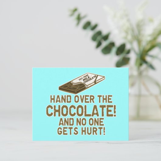 Schokolade Postkarte (Stehend Vorderseite)