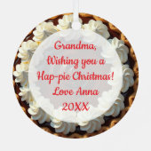 Schokolade Pudding Pie Personalisiert Weihnachten Ornament Aus Metall (Rückseite)