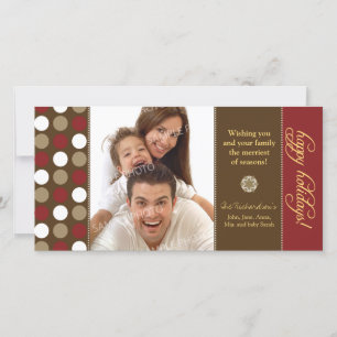 Schokolade Punkt Fotokarte Urlaub (rot) Feiertagskarte