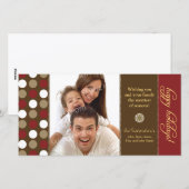 Schokolade Punkte Fotokarte Urlaub (rot) Feiertagskarte (Vorne/Hinten)