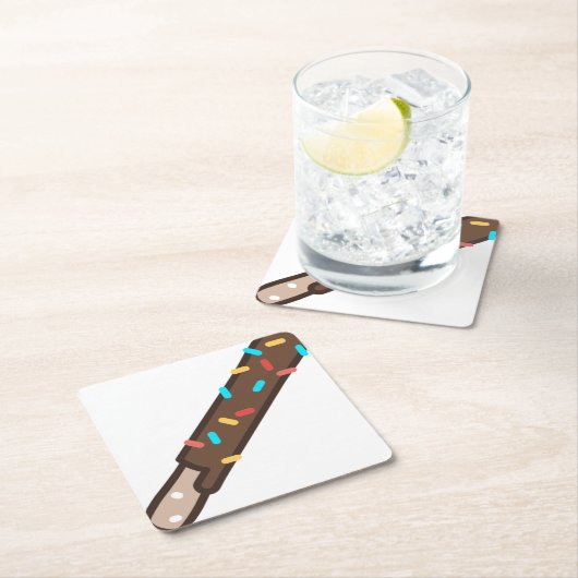 Schokolade Rechteckiger Pappuntersetzer (Vor Ort)