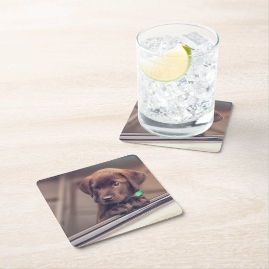 Schokolade Rechteckiger Pappuntersetzer (Vor Ort)