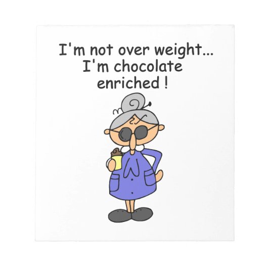 Schokolade reicherte Spaß an Notizblock (Vorderseite)